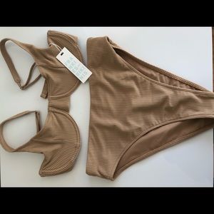 Frankie’s Bikinis - Anna Ribbed High Waisted Bikini Set